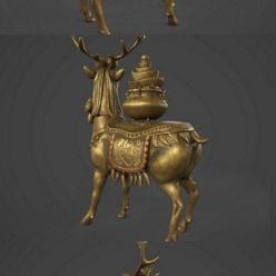3D model Money Deer Statue PBR