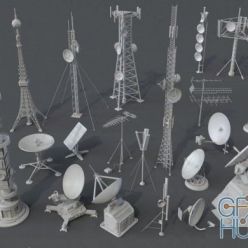 3D model PBR Antennas – 20 pieces – part 1