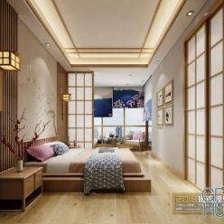 3D model Bedroom Interior of the Hotel 028