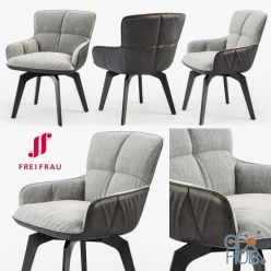 3D model Freifrau Marla armchair low wooden frame (max 2011, 2014, obj)