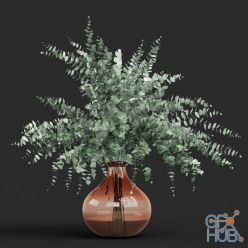 3D model Vase eucalyptus cinerea