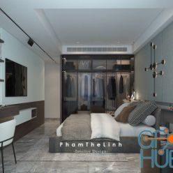 3D model Bedroom Interior 3D-Scene by Pham The Linh