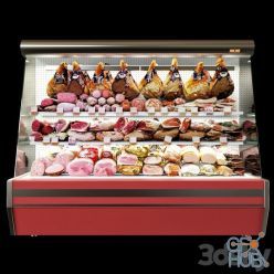 3D model Shelves with meat