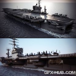 3D model USS Nimitz Aircraft Carrier & USNS Patuxent 3D-Models