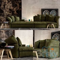 3D model Collar sofa Minotti Hi-Poly