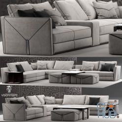 3D model Visionnaire Bastian corner sofa