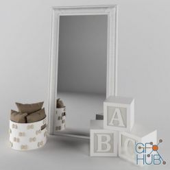 3D model Mirror and Pillows