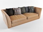 3D model Double sofa with cushions