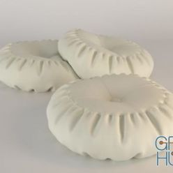 3D model Round white pillows