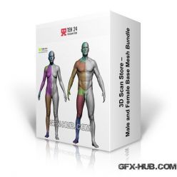 3D model 3D Scan Store – Male and Female Base Mesh Bundle