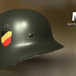 3D model WWII M35 German Helmet PBR