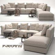 3D model ZENO sofa and tables by Flexform
