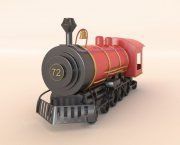 3D model Toy black-red locomotive