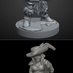 3D model Dwarf hunter and Raven the Treasure Hunter – 3D Print