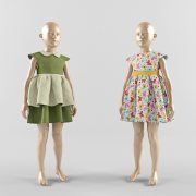 3D model Two dresses for girls