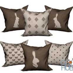 3D model Cushions with hares