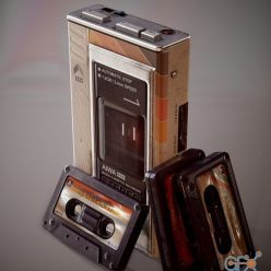 3D model Retro Cassette Player PBR