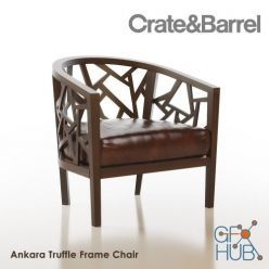 3D model Armchair Ankara Truffle Frame by Crate&Barrel