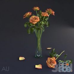 3D model Bouquet of orange roses