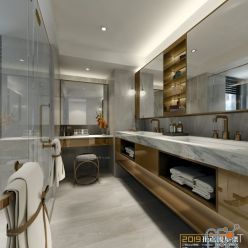 3D model Modern bathroom interior 064