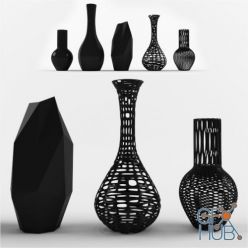 3D model Different black vases