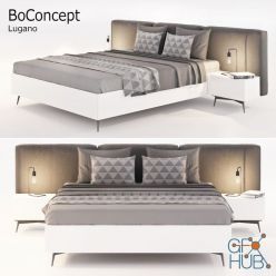 3D model BoConcept Lugano bed and nightstands