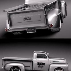 3D model Ford F1 Pickup Truck Hot Rod 1950