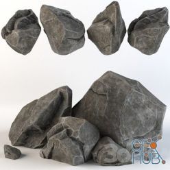 3D model Stone optimized polygons 4k + Normal Map