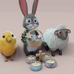 3D model Easter Low-poly