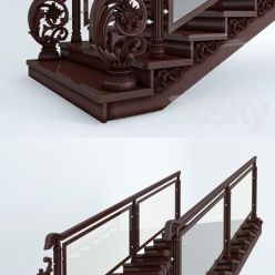 3D model Wooden Stairs 2525