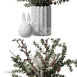 3D model Bouquet in white vase