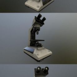3D model Microscope old PBR
