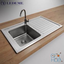 3D model Modern sink and faucet by Ledeme