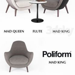 3D model Armchairs Poliform MAD Queen and MAD King