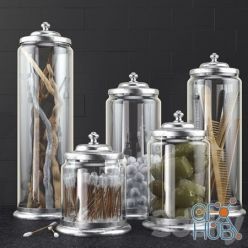 3D model Bathroom decoration jars set 2