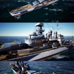 3D model USS Carolina battleship