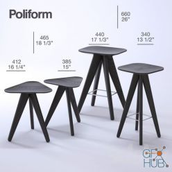 3D model Chair ics ipsilon by Poliform