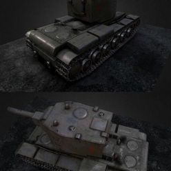 3D model KV-2 soviet WW2 heavy tank