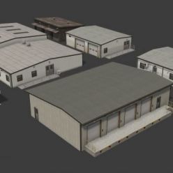 3D model Industrial Buildings Pack PBR