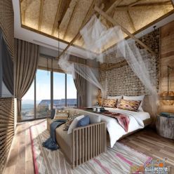 3D model Bedroom Interior of the Hotel 011