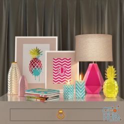 3D model Decorative set with pineapple