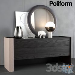 3D model Chest of drawers Poliform Chloe night complements