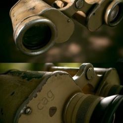 3D model WW2 German Military Afrika Corps Binoculars (max, fbx, obj) PBR