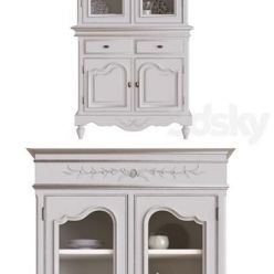 3D model White kitchen Cupboard