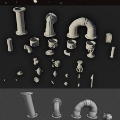 3D model Steampunk Pipes 3D Kit