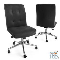 3D model Slimline Tilt Task Chair (Black with Chrome Base)