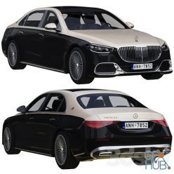 3D model Mercedes-benz S-class Maybach 2021