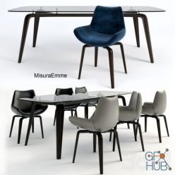 3D model MisuraEmme table+chair Archetto (max, fbx)