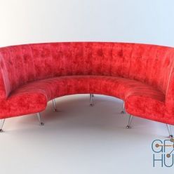 3D model Semicircular sofa (max, obj)