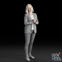 3D model Business woman in gray suit 3d scan